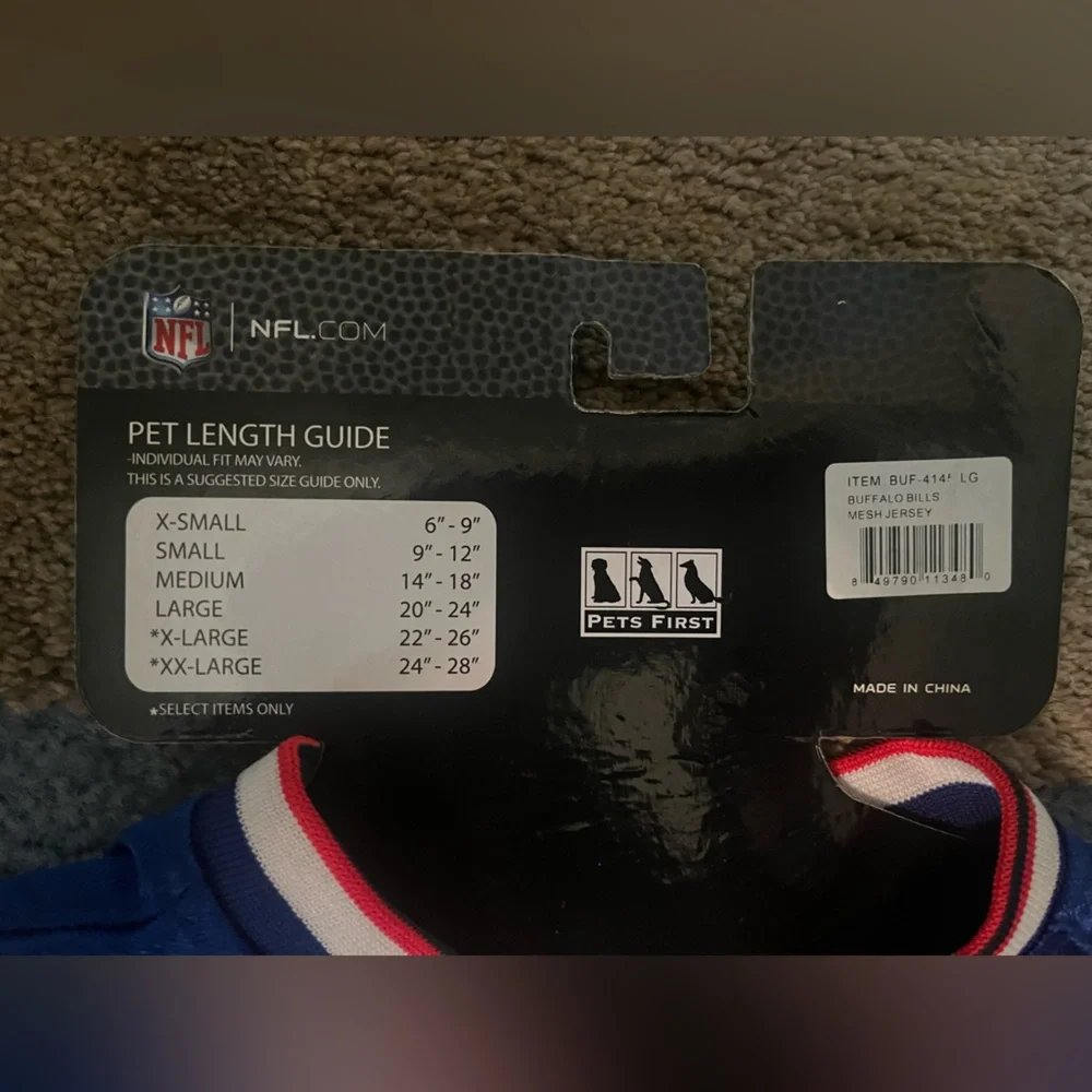 *BRAND NEW 🆕/ UNUSED* Buffalo Bills Large Pet Jersey